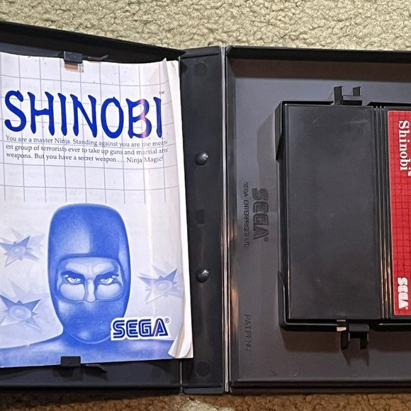 Cased Sega Master System game 1988 “Shinobi” W/ Manual 8-bit Arcade (tonka) - Picture 3 of 3